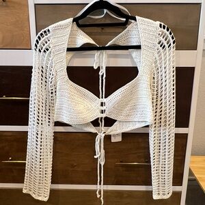 Windsor White Crochet Knit Top